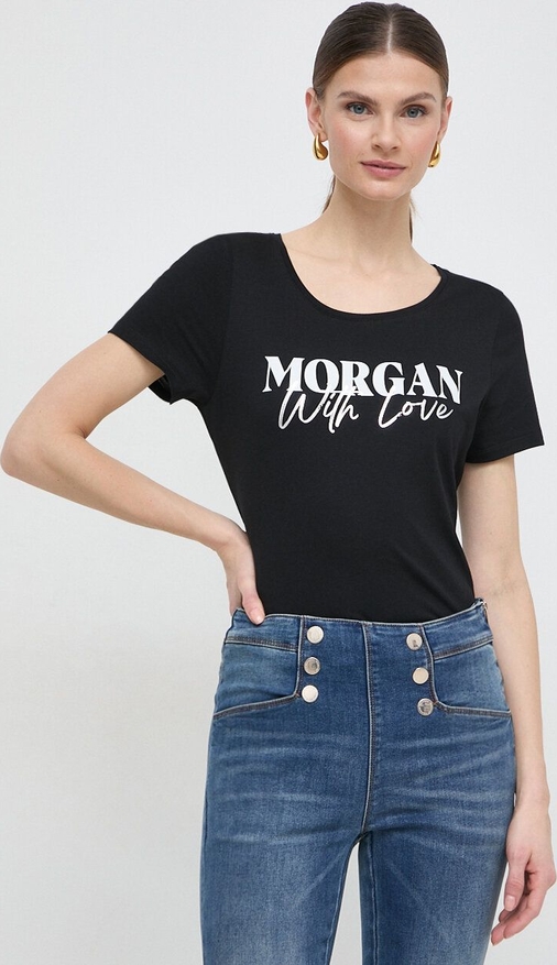 T-shirt Morgan z okrągłym dekoltem w młodzieżowym stylu z krótkim rękawem