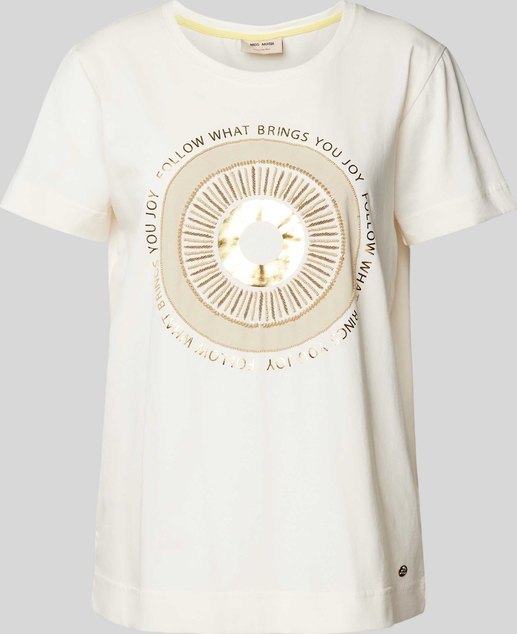 T-shirt Mos Mosh w młodzieżowym stylu z okrągłym dekoltem z nadrukiem