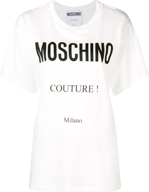 T-shirt Moschino z krótkim rękawem z okrągłym dekoltem