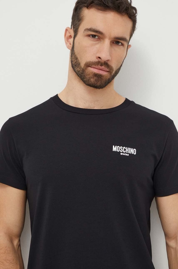 T-shirt Moschino z nadrukiem z krótkim rękawem w stylu casual