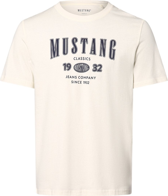 T-shirt Mustang z bawełny w stylu klasycznym