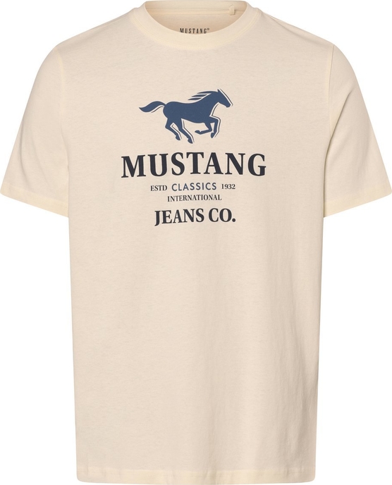 T-shirt Mustang z krótkim rękawem w młodzieżowym stylu z nadrukiem