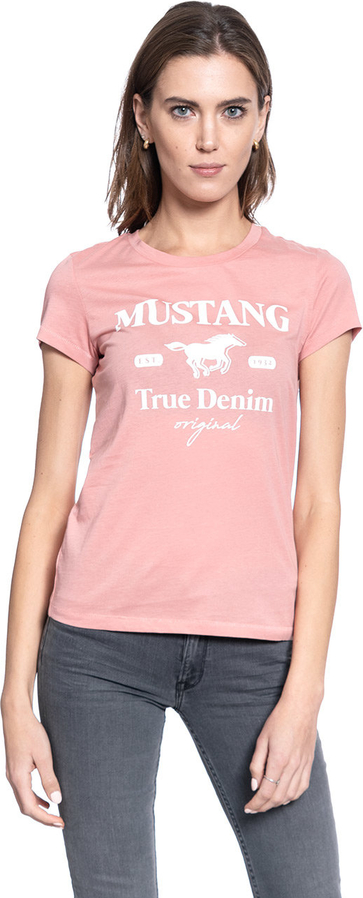 T-shirt Mustang z krótkim rękawem z okrągłym dekoltem