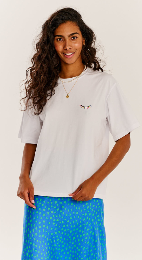 T-shirt Naoko z krótkim rękawem w stylu casual z okrągłym dekoltem