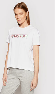 T-shirt Napapijri w młodzieżowym stylu z okrągłym dekoltem