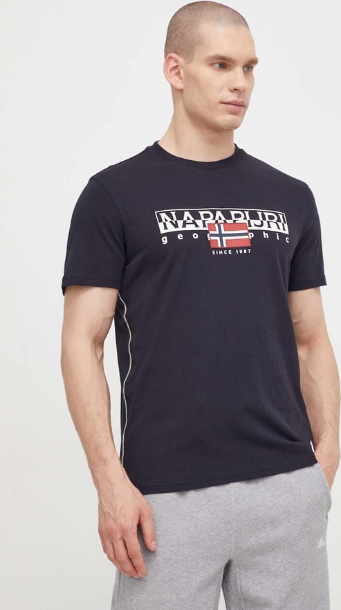 T-shirt Napapijri w sportowym stylu z bawełny