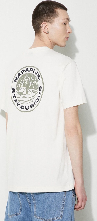 T-shirt Napapijri w sportowym stylu z nadrukiem
