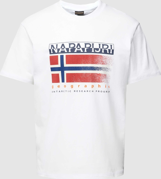 T-shirt Napapijri z nadrukiem w młodzieżowym stylu
