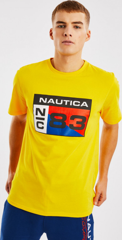 T-shirt Nautica w młodzieżowym stylu z krótkim rękawem z bawełny