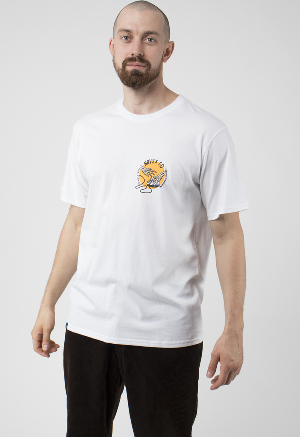 T-shirt Nervous z bawełny w młodzieżowym stylu z krótkim rękawem