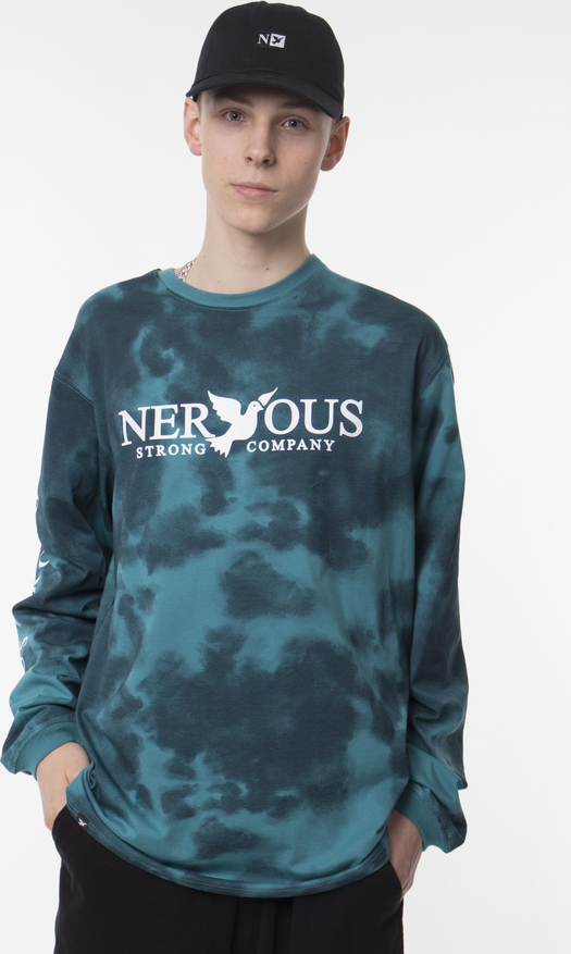 T-shirt Nervous z bawełny z długim rękawem