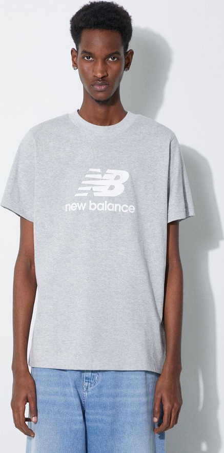 T-shirt New Balance w sportowym stylu z bawełny z nadrukiem