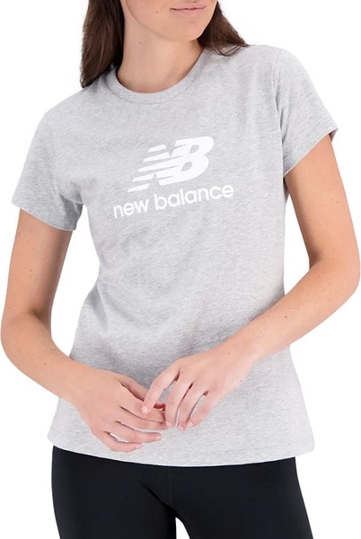 T-shirt New Balance w sportowym stylu z okrągłym dekoltem z bawełny