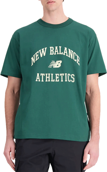 T-shirt New Balance z bawełny w młodzieżowym stylu