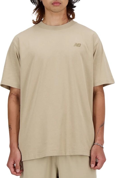 T-shirt New Balance z bawełny w stylu casual z krótkim rękawem