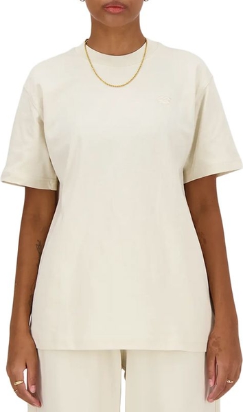 T-shirt New Balance z bawełny z krótkim rękawem z okrągłym dekoltem