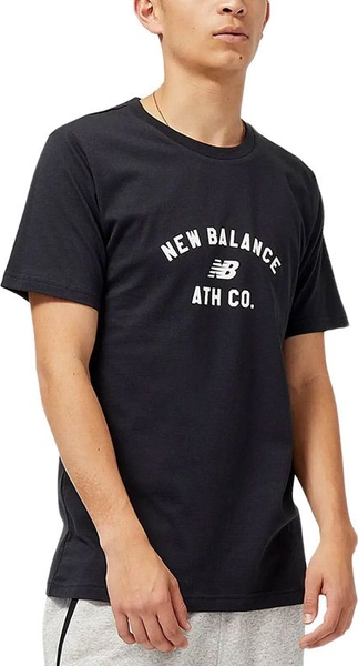T-shirt New Balance z krótkim rękawem z bawełny w młodzieżowym stylu