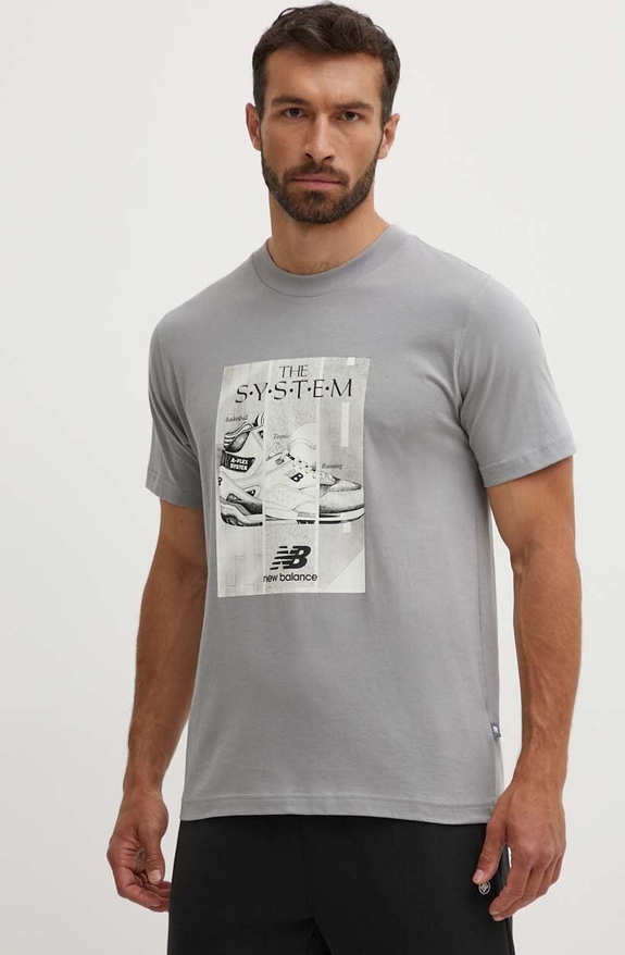 T-shirt New Balance z krótkim rękawem z bawełny z nadrukiem
