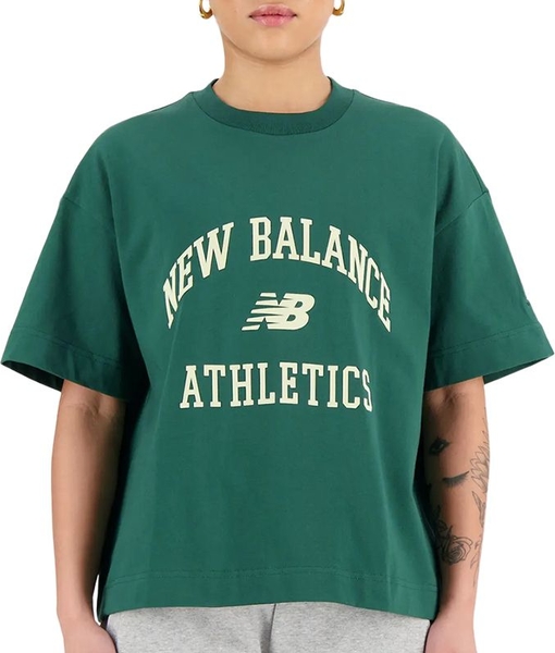 T-shirt New Balance z krótkim rękawem z bawełny z okrągłym dekoltem
