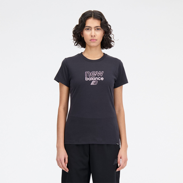 T-shirt New Balance z okrągłym dekoltem z bawełny