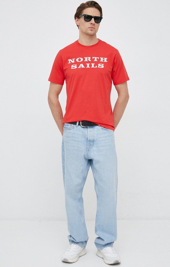 T-shirt North Sails w sportowym stylu z bawełny z nadrukiem
