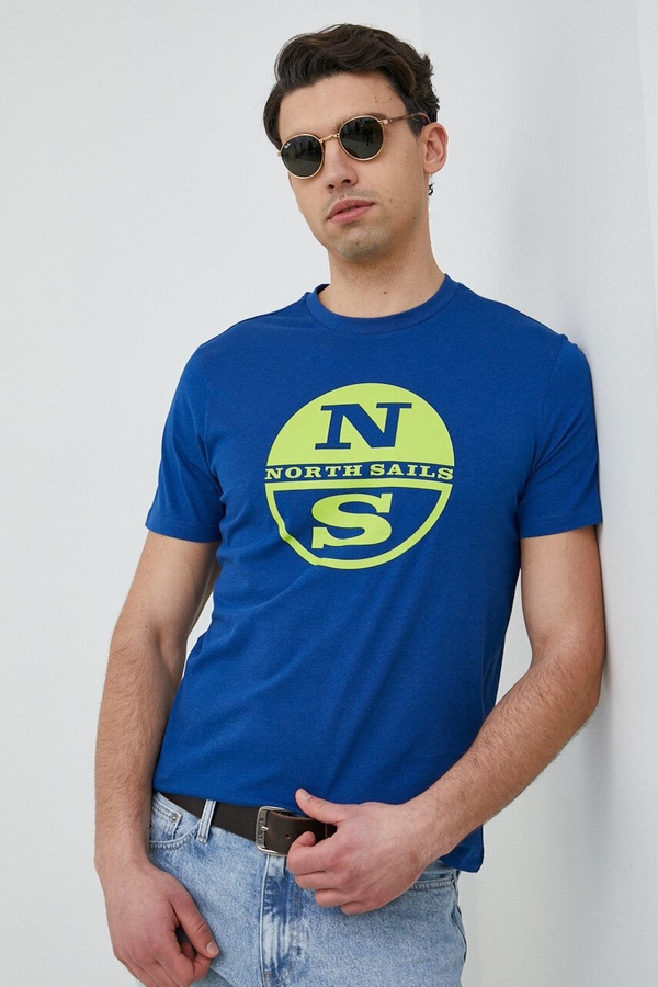 T-shirt North Sails z krótkim rękawem z bawełny z nadrukiem