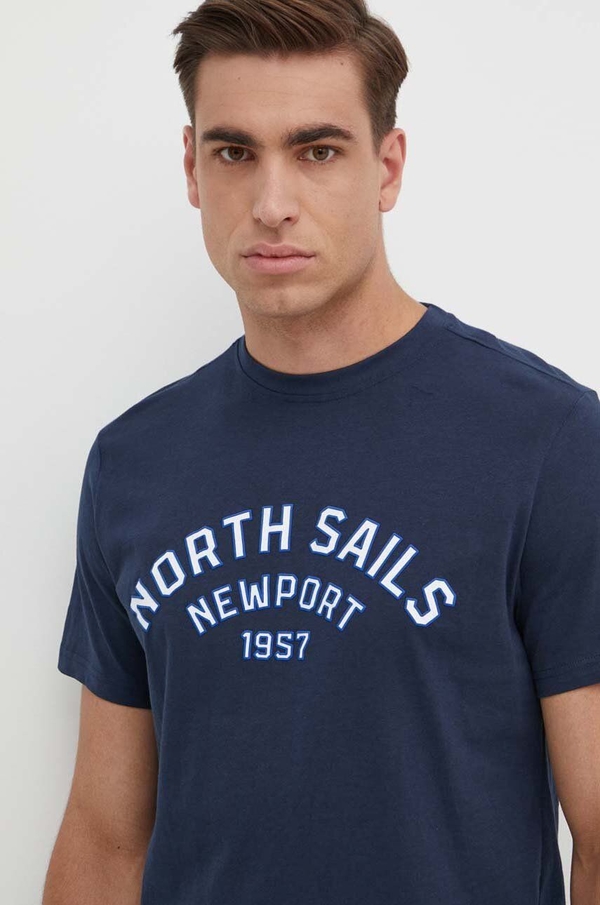 T-shirt North Sails z nadrukiem z bawełny w sportowym stylu