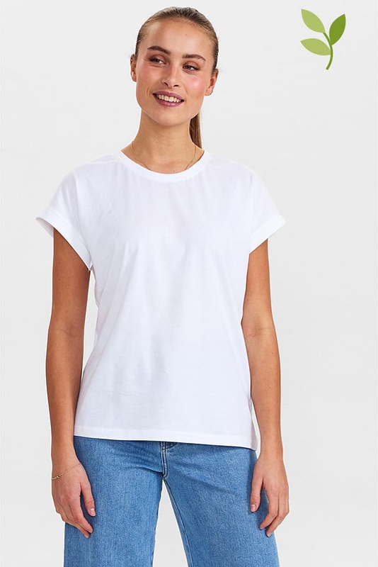 T-shirt Numph z okrągłym dekoltem z krótkim rękawem