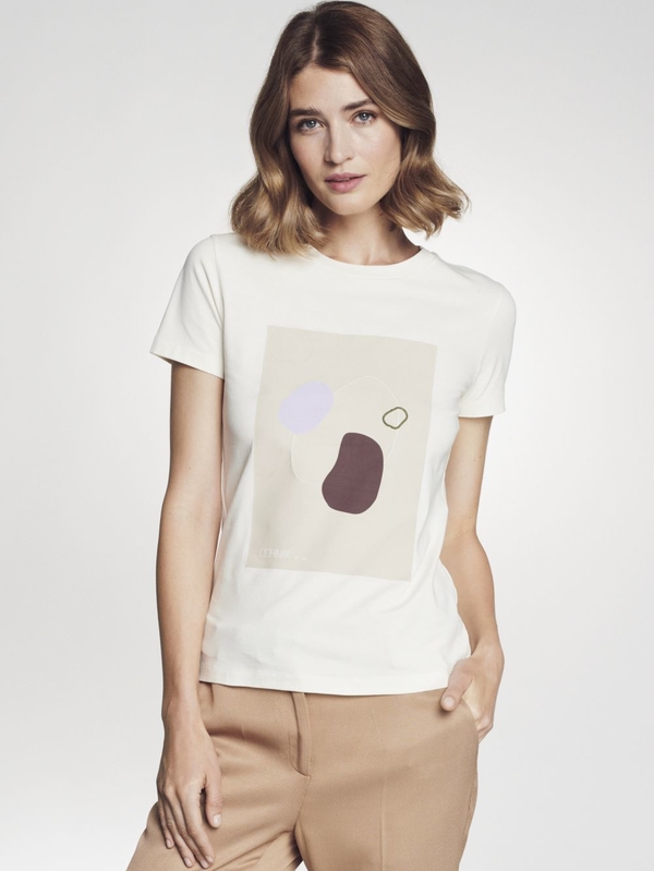 T-shirt Ochnik z okrągłym dekoltem w młodzieżowym stylu z krótkim rękawem