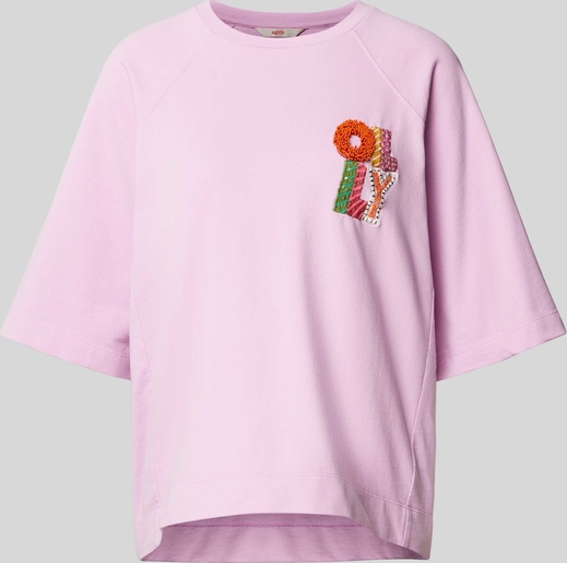 T-shirt Oilily z okrągłym dekoltem z nadrukiem z krótkim rękawem