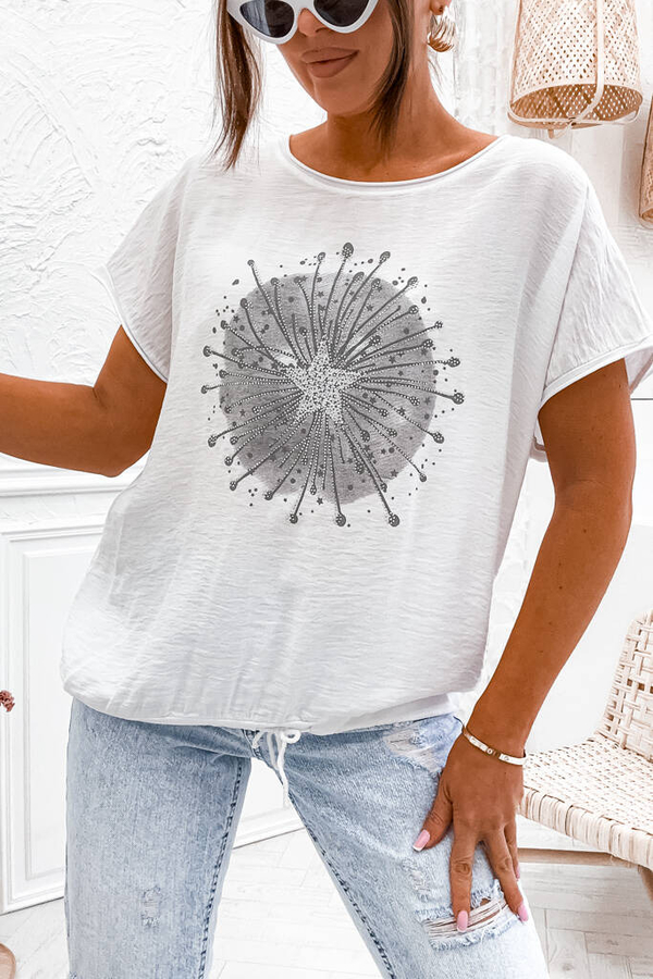 T-shirt Olika z nadrukiem z okrągłym dekoltem