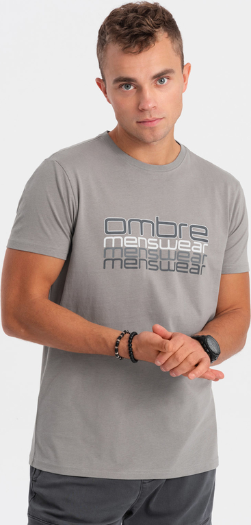T-shirt Ombre w młodzieżowym stylu z nadrukiem