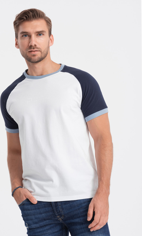 T-shirt Ombre z krótkim rękawem z bawełny w stylu klasycznym