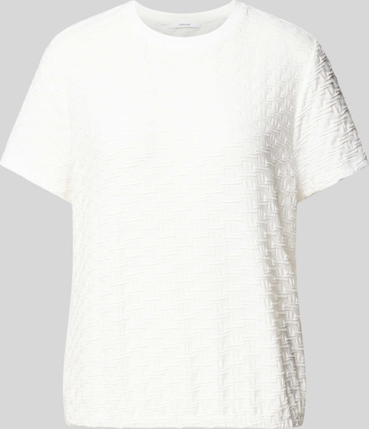 T-shirt Opus z bawełny z okrągłym dekoltem z krótkim rękawem
