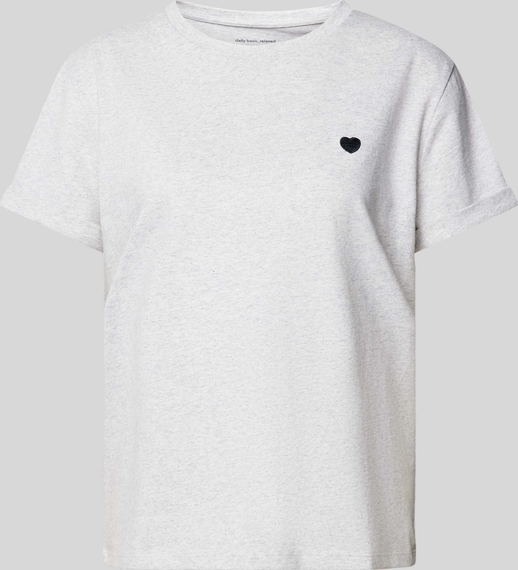 T-shirt Opus z okrągłym dekoltem z bawełny z krótkim rękawem
