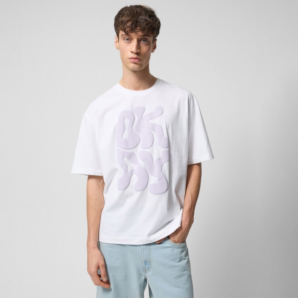 T-shirt Outhorn w młodzieżowym stylu z nadrukiem z bawełny