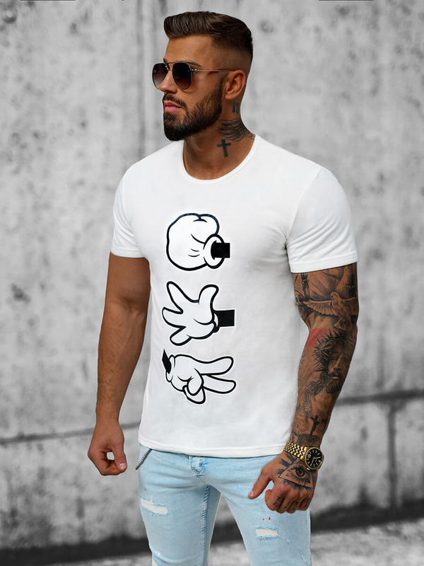 T-shirt Ozonee z krótkim rękawem w młodzieżowym stylu z nadrukiem