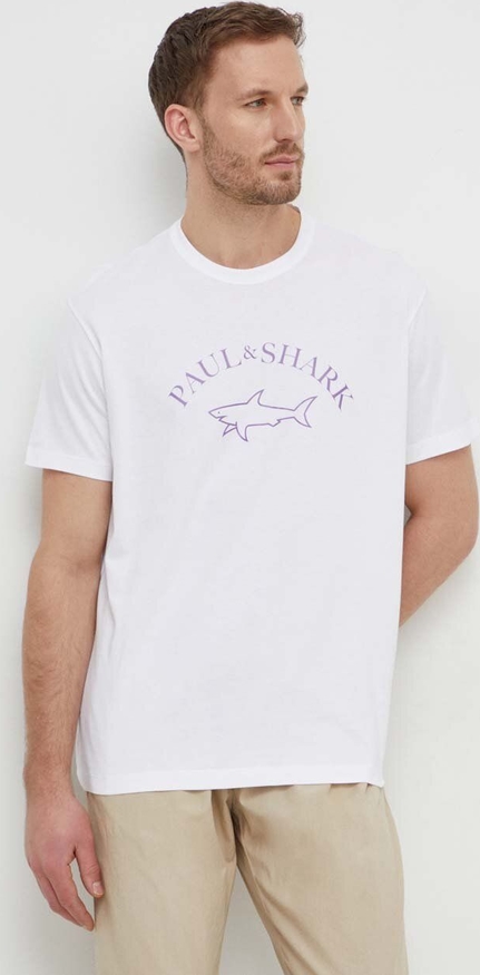 T-shirt Paul&shark z krótkim rękawem z nadrukiem z bawełny