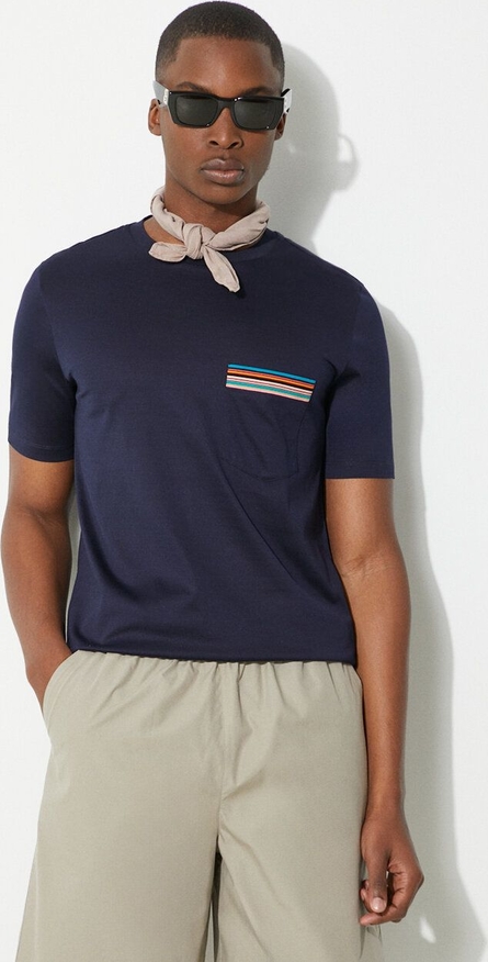 T-shirt Paul Smith z bawełny z krótkim rękawem w stylu casual