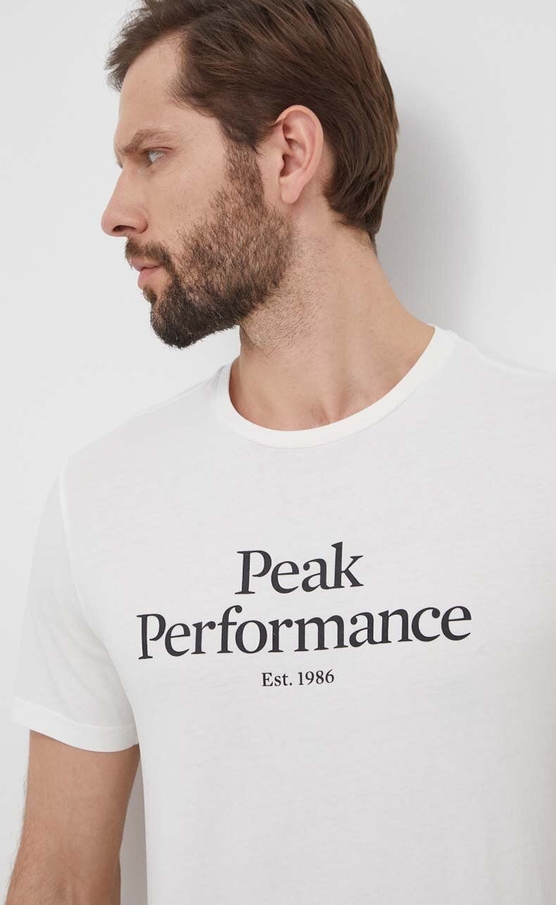 T-shirt Peak performance z nadrukiem z krótkim rękawem