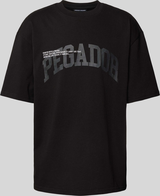 T-shirt Pegador z nadrukiem z bawełny w młodzieżowym stylu