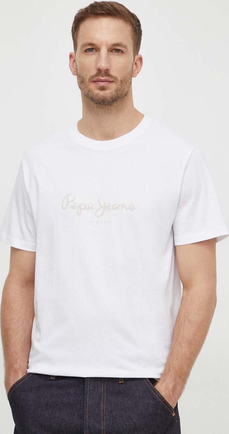 T-shirt Pepe Jeans w młodzieżowym stylu z nadrukiem