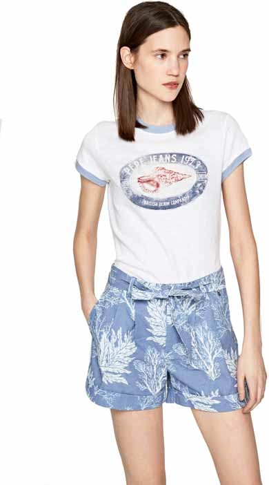 T-shirt Pepe Jeans w stylu casual z krótkim rękawem z okrągłym dekoltem