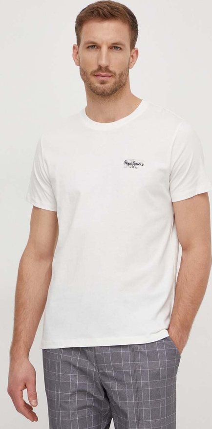 T-shirt Pepe Jeans w stylu casual z nadrukiem z krótkim rękawem