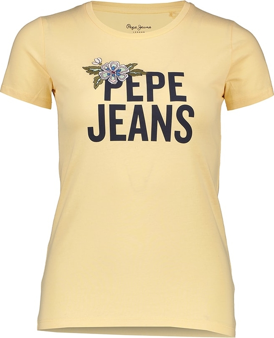 T-shirt Pepe Jeans z bawełny w młodzieżowym stylu z okrągłym dekoltem