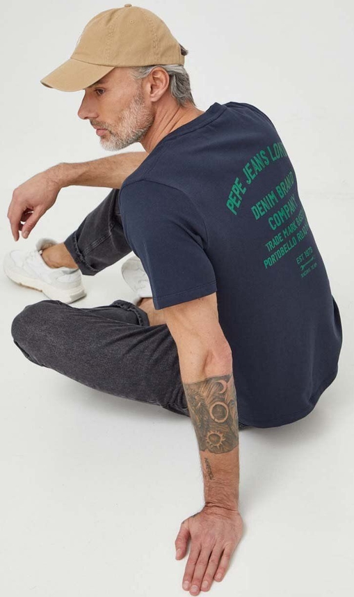 T-shirt Pepe Jeans z bawełny z nadrukiem
