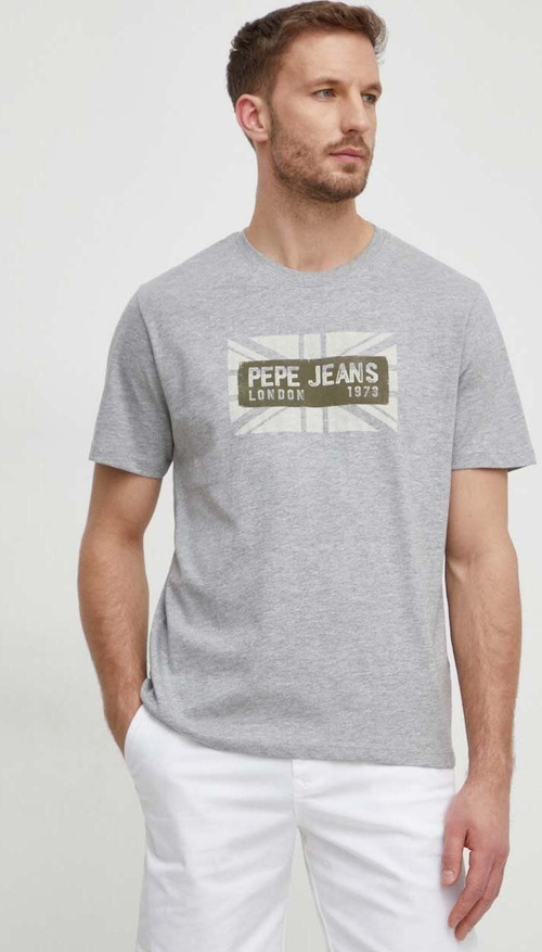T-shirt Pepe Jeans z bawełny z nadrukiem
