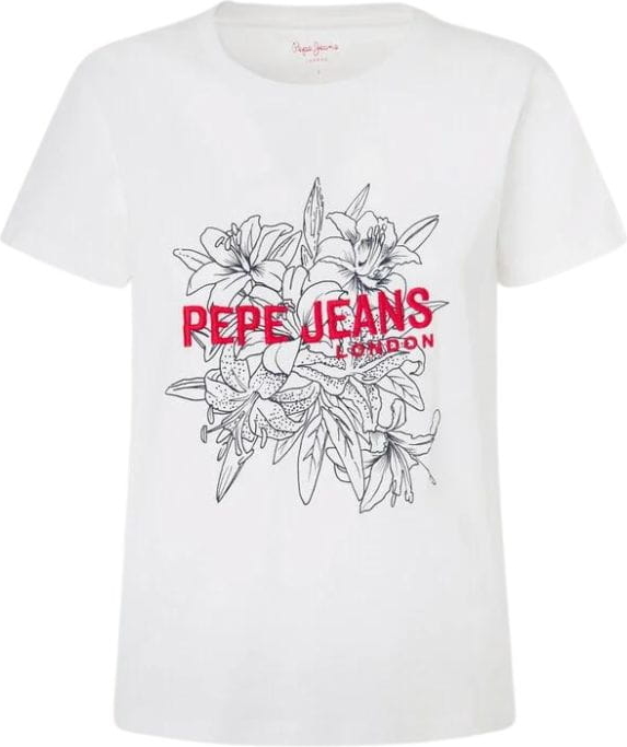 T-shirt Pepe Jeans z bawełny z okrągłym dekoltem w młodzieżowym stylu