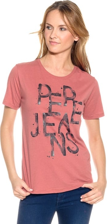 T-shirt Pepe Jeans z krótkim rękawem w młodzieżowym stylu z okrągłym dekoltem