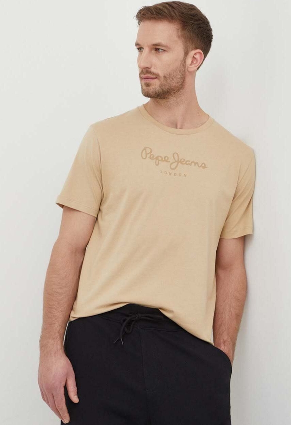T-shirt Pepe Jeans z nadrukiem w stylu casual z bawełny